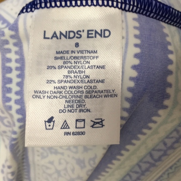 Lands' End Tankini Top Sz 8 Blue Stripe Print - Picture 7 of 8